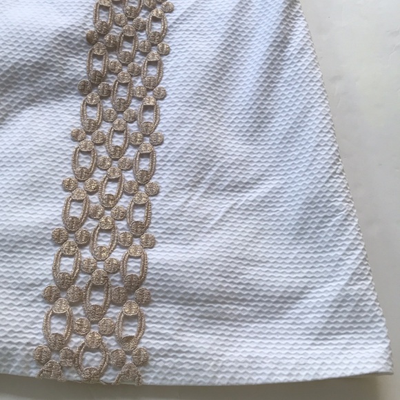 Lilly Pulitzer Jacqueline Shift Dress White Graduation Bridal Bachelorette Gold - Picture 9 of 17